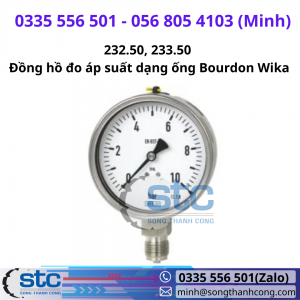 232.50, 233.50 Đồng hồ đo áp suất dạng ống Bourdon Wika