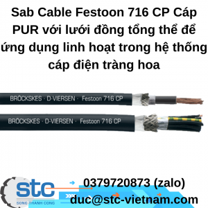 Sab Cable Festoon 716 CP Cáp PUR với lưới đồng tổng thể để ứng dụng linh hoạt trong hệ thống cáp điện tràng hoa STC Việt Nam