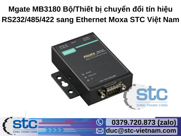 Mgate MB3180 Bộ/Thiết bị chuyển đổi tín hiệu RS232/485/422 sang Ethernet Moxa STC Việt Nam